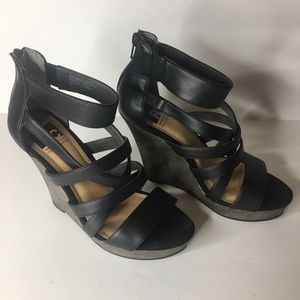 BC Footwear heeled wedge sandals